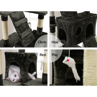 Cat Tree 180cm Tower Scratching Post Scratcher Wood Condo House Toys Grey Pet Care Kings Warehouse