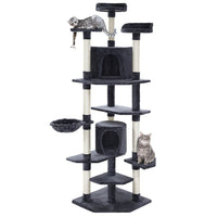 Cat Tree 203cm Tower Scratching Post Scratcher Condo Trees House Bed Grey Pet Care Kings Warehouse
