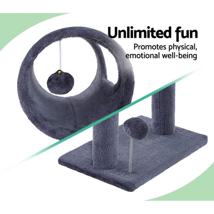 Cat Tree 53cm Scratching Post Tower Scratcher Wood Condo House Trees Grey Pet Care Kings Warehouse