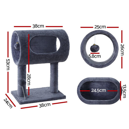 Cat Tree 53cm Scratching Post Tower Scratcher Wood Condo House Trees Grey Pet Care Kings Warehouse