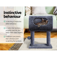 Cat Tree 53cm Scratching Post Tower Scratcher Wood Condo House Trees Grey Pet Care Kings Warehouse