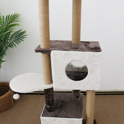 CATIO Deluxe Multi-Function Three-Level Dual Cat Scratching Tree 141cm Pet Care Kings Warehouse