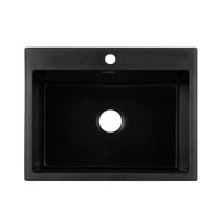 Cefito Kitchen Sink Granite Stone Sinks Basin Single Bowl Black 600mmx470mm Kings Warehouse