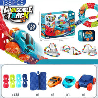 Changeable Track In The Dark Track with LED Light-Up Race Car Flexible Track Toy 184 Baby & Kids Kings Warehouse