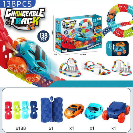 Changeable Track In The Dark Track with LED Light-Up Race Car Flexible Track Toy 184 Baby & Kids Kings Warehouse