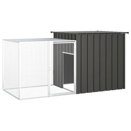 Chicken Cage Anthracite 200x91x100 cm Galvanised Steel Kings Warehouse
