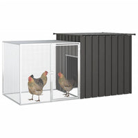 Chicken Cage Anthracite 200x91x100 cm Galvanised Steel Kings Warehouse