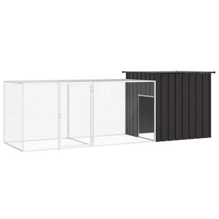 Chicken Cage Anthracite 300x91x100 cm Galvanised Steel Kings Warehouse
