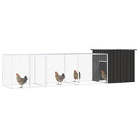 Chicken Cage Anthracite 400x91x100 cm Galvanised Steel Kings Warehouse