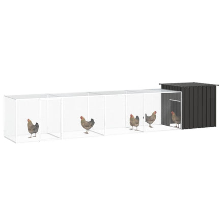 Chicken Cage Anthracite 500x91x100 cm Galvanised Steel Kings Warehouse