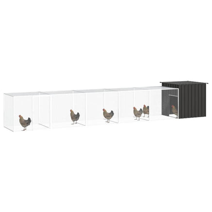 Chicken Cage Anthracite 600x91x100 cm Galvanised Steel Kings Warehouse