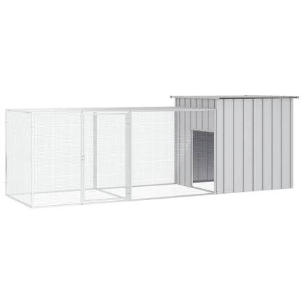 Chicken Cage Grey 300x91x100 cm Galvanised Steel Kings Warehouse