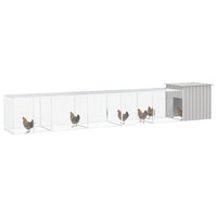 Chicken Cage Grey 600x91x100 cm Galvanised Steel Kings Warehouse