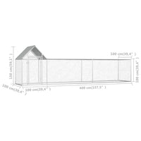 Chicken Coop 5x1x1.5 m Galvanised Steel Kings Warehouse