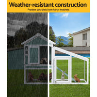 Chicken Coop Rabbit Hutch 150cm x 60cm x 93cm Large Chicken Coop House Run Cage Wooden Pet Care Kings Warehouse