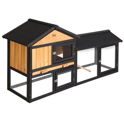 Chicken Coop Rabbit Hutch 165cm x 43cm x 86cm Chicken Coop Large Run House Cage Wooden Outdoor Pet Care Kings Warehouse