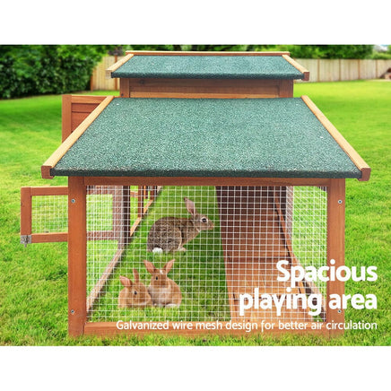 Chicken Coop Rabbit Hutch 169cm x 52cm x 72cm Large Chicken Coop Wooden House Run Cage Pet Care Kings Warehouse