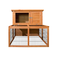 Chicken Coop Rabbit Hutch 96cm x 96cm x 100cm Large Chicken Coop Run Wooden Cage Outdoor House Pet Care Kings Warehouse