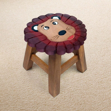 Children's Chair Stool Wooden Lion Theme Kings Warehouse