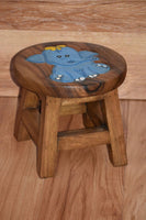 Children's Wooden Stool Blue Baby ELEPHANT Themed Chair Toddlers Step sitting Stool Kings Warehouse