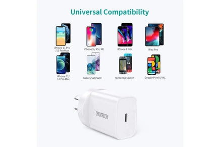 CHOETECH Q5004CL PD20W USB-C iPhone Fast Charger with MFi Certified USB-C Cable Kings Warehouse