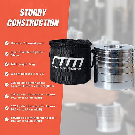 Chrome Metric Fractional Olympic Weight Plates 0.25 - 1.0kg Sports & Fitness Kings Warehouse
