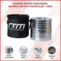 Chrome Metric Fractional Olympic Weight Plates 0.25 - 1.0kg Sports & Fitness Kings Warehouse