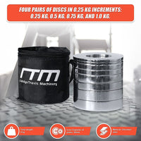 Chrome Metric Fractional Olympic Weight Plates 0.25 - 1.0kg Sports & Fitness Kings Warehouse