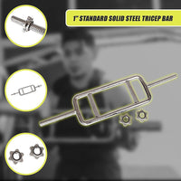 Chrome Tricep Bar Barbell Heavy Duty with Spinlock Collars Sports & Fitness Kings Warehouse