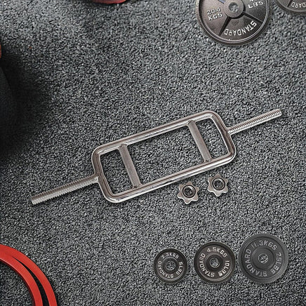 Chrome Tricep Bar Barbell Heavy Duty with Spinlock Collars Sports & Fitness Kings Warehouse