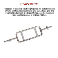 Chrome Tricep Bar Barbell Heavy Duty with Spinlock Collars Sports & Fitness Kings Warehouse