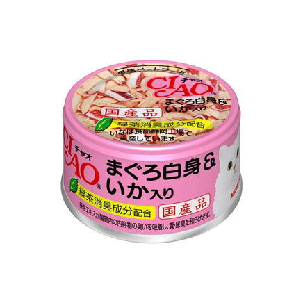 CIAO Canned Jelly For Cat White Meat Tuna With Squid 85G X12 Kings Warehouse