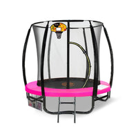 Classic 6ft Outdoor Round Trampoline Safety Enclosure And Basketball Hoop Set - Pink Sports & Fitness Kings Warehouse