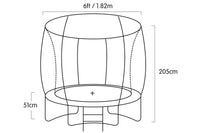 Classic 6ft Trampoline Free Ladder Spring Mat Net Safety Pad Cover Round Enclosure Basketball Set - Purple Sports & Fitness Kings Warehouse