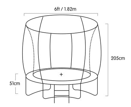 Classic 6ft Trampoline Round Outdoor Free Safety Net Spring Pad Cover Mat Purple Kings Warehouse