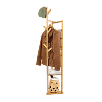 Clothes Coat Rack Garment Stand Shelf Wooden Tree Hanger Bag Hat Hook Holder Furniture Kings Warehouse