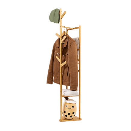 Clothes Coat Rack Garment Stand Shelf Wooden Tree Hanger Bag Hat Hook Holder Furniture Kings Warehouse