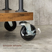 Clothing Garment Rack on Wheels with 5-Tier, Industrial Pipe Style, Rustic Brown Home & Garden Kings Warehouse