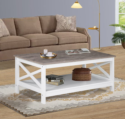Coastal Coffee Table in White and Grey Kings Warehouse
