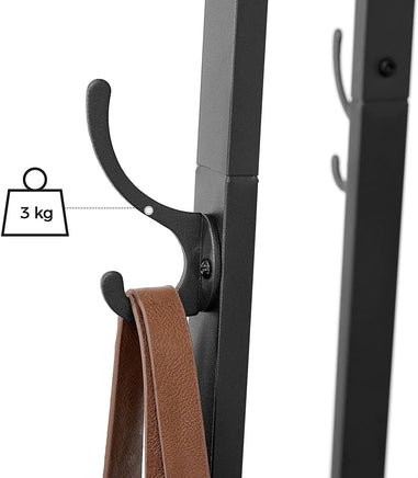 Coat Rack with 3 Shelves with Hooks Rustic Brown and Black Furniture Kings Warehouse