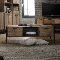 Coffee Table 2 Drawers Particle Board Storage in Oak Colour Furniture Kings Warehouse