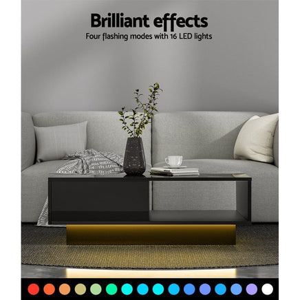 Coffee Table Led Lights Black Furniture Frenzy Kings Warehouse