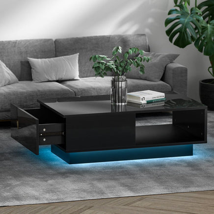 Coffee Table Led Lights Black Furniture Frenzy Kings Warehouse