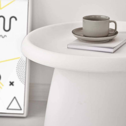 Coffee Table Round 52CM Plastic White Furniture Kings Warehouse