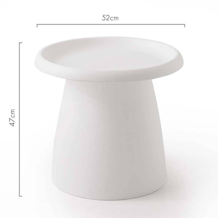 Coffee Table Round 52CM Plastic White Furniture Kings Warehouse