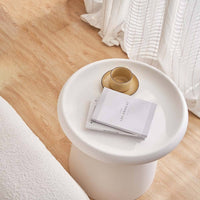 Coffee Table Round 52CM Plastic White Furniture Kings Warehouse