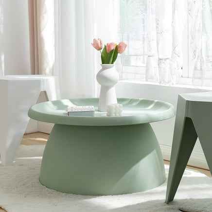 Coffee Table Round 71CM Plastic Green Furniture Kings Warehouse