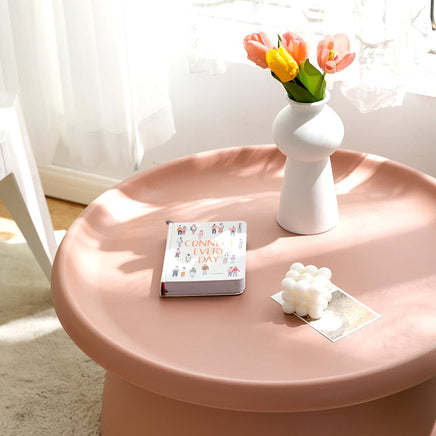 Coffee Table Round 71CM Plastic Pink Furniture Kings Warehouse