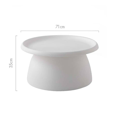 Coffee Table Round 71CM Plastic White Furniture Kings Warehouse