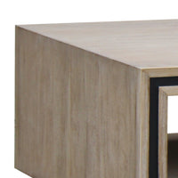 Coffee Table Solid Wood Acacia & Veneer Frame 2 Drawers Storage Sliver Brush Colour Furniture Kings Warehouse